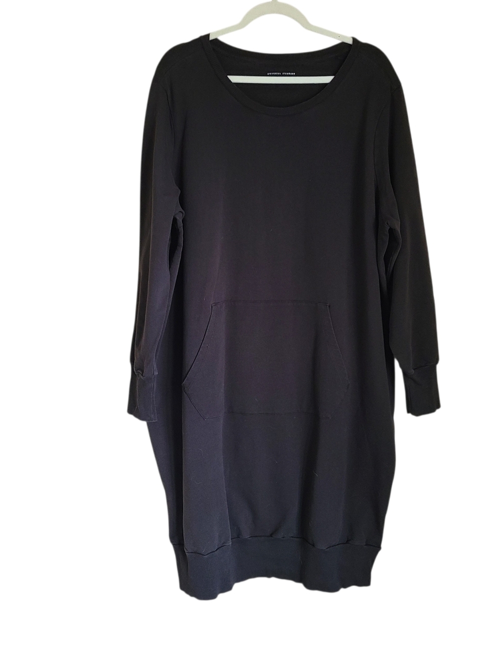 universal standard bree sweatshirt dress black cotton crewneck size L (22/24) - Picture 2 of 7